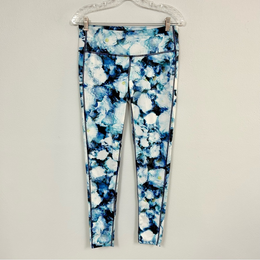 ATHLETA 🖲️ Chaturanga High-Rise Blue Floral Crush Leggings Yoga Pants
